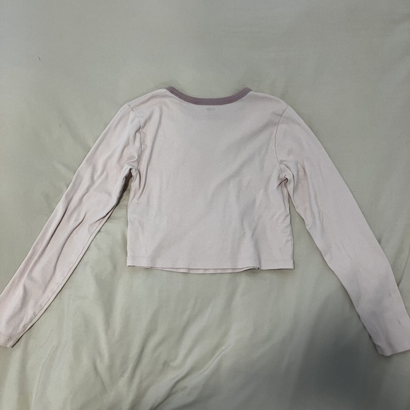 Levi's Graphic Long Sleeve Ringer T-Shirt in Mauve Chalk Pink Size L - Picture 3 of 5